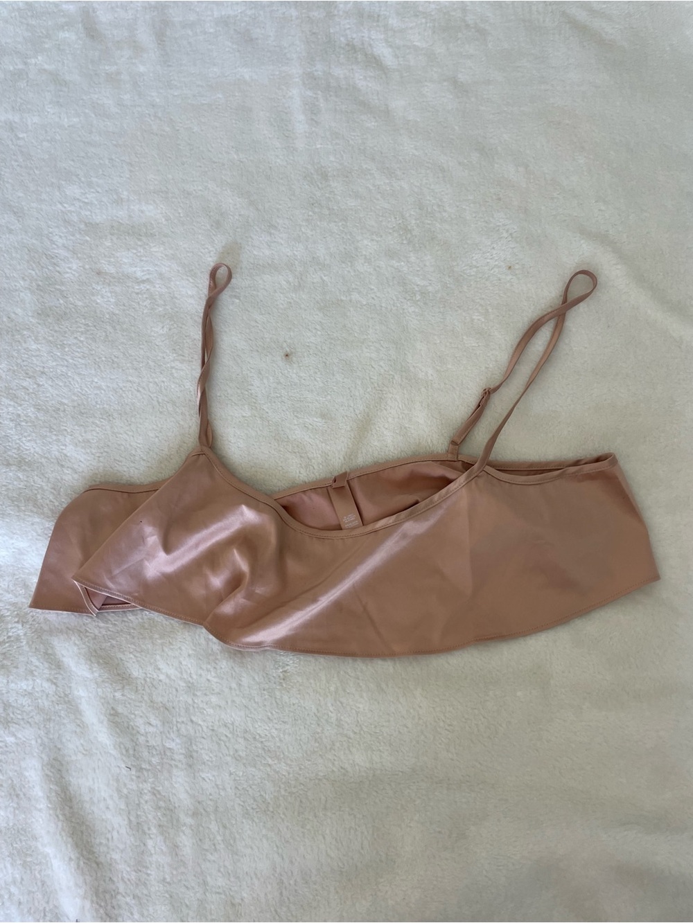 SKIMS Satin Crop Top in Blush Pink
